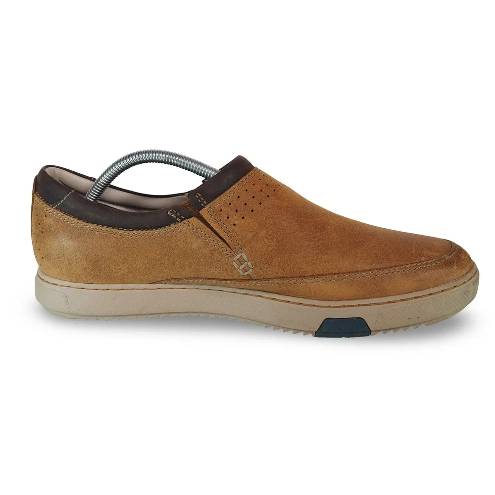 Clarks Gerald Step Slip-on Sneakers Mens 10M‎ Brown Leather 63517